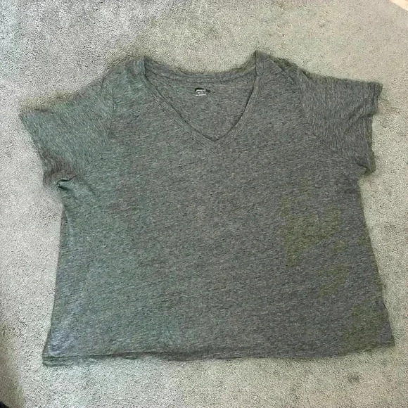 Madewell V Neck Tee Shirt Heathered Grey Size 1X - Picture 1 of 5